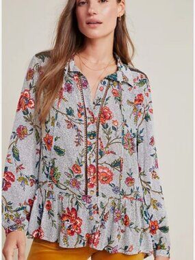 Maeve EUC Janie Flounced Peasant Blouse